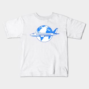 Airplane and globe Kids T-Shirt
